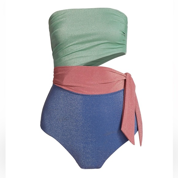 Zimmermann Lurex Cutout Scarf Tie One-Piece Swimsuit - Picture 5 of 14